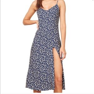 Reformation Crimini Dress Blue and White Floral